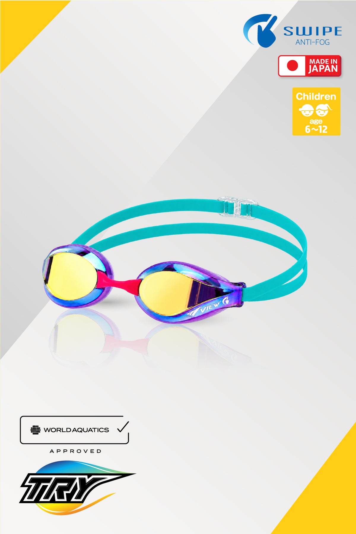 View TGV26J0ASAM TRY Swipe Mirror Racing Swim Goggles